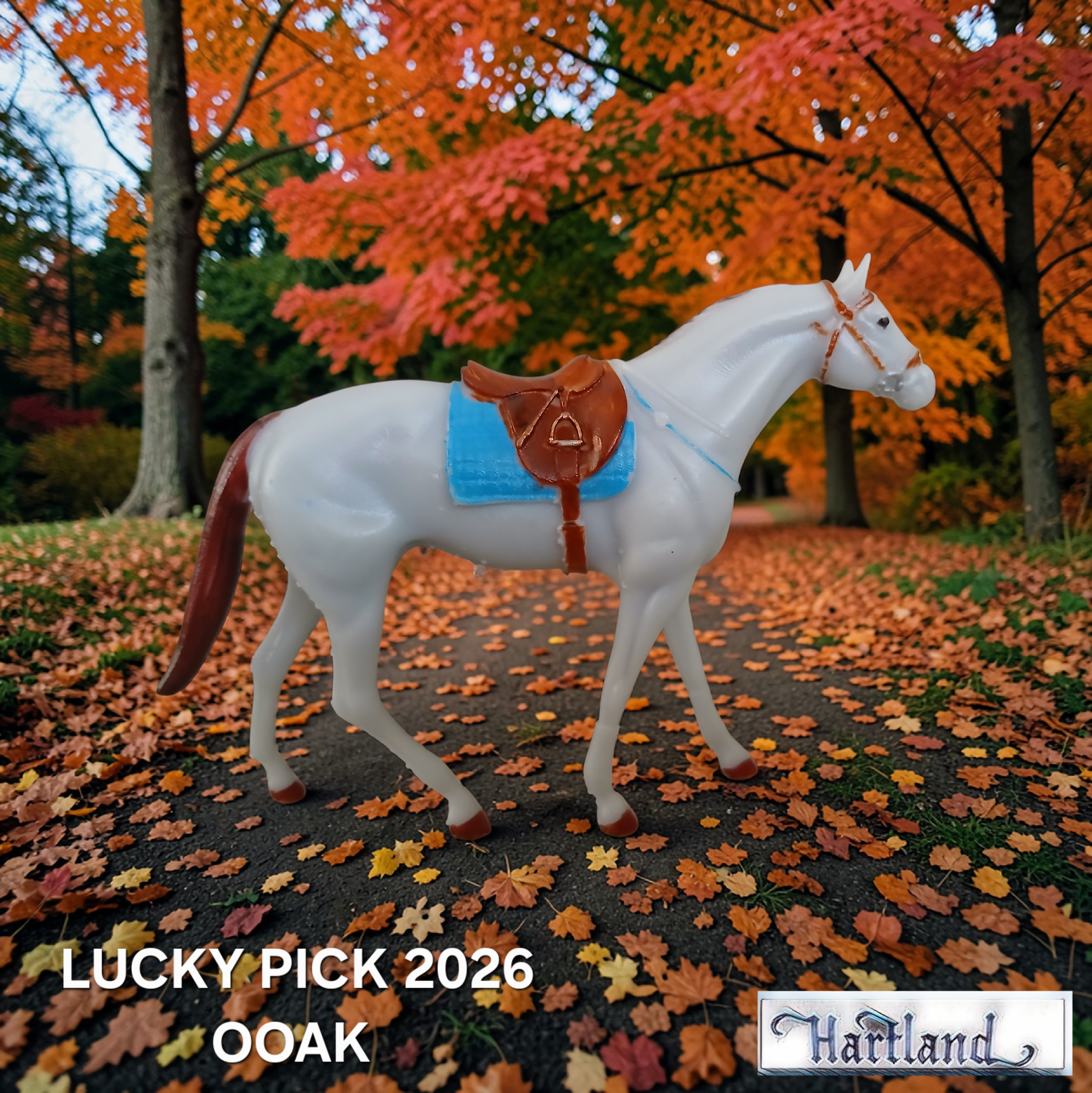 Hartland Studio sample Thoroughbred with saddle